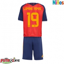 Camiseta España Lamine Yamal #19 Primera Equipación para niños Mundial 2026 manga corta (+ pantalones cortos)
